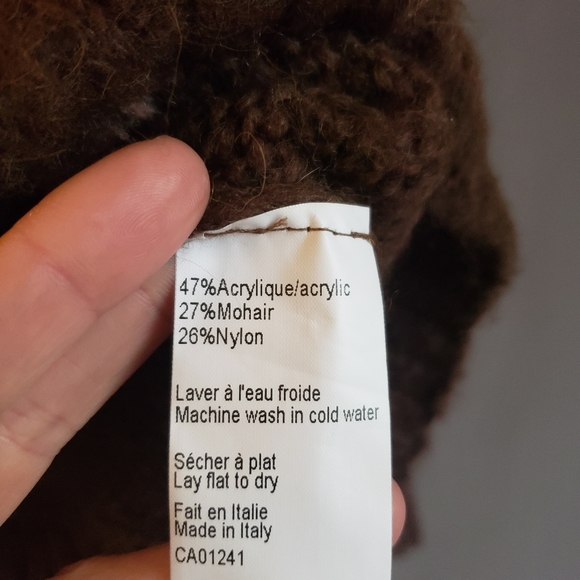 Simons brand mohair striped sweater. Neutrals. Like new, no pill balling. Warm. - Picture 4 of 6